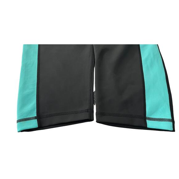 ADIDAS  TECHFIT CLIMALITE HI-RISE ACTIVEWEAR CAPRIS, WOMENS, L, BLACK-TEAL TRIM - Picture 8 of 12